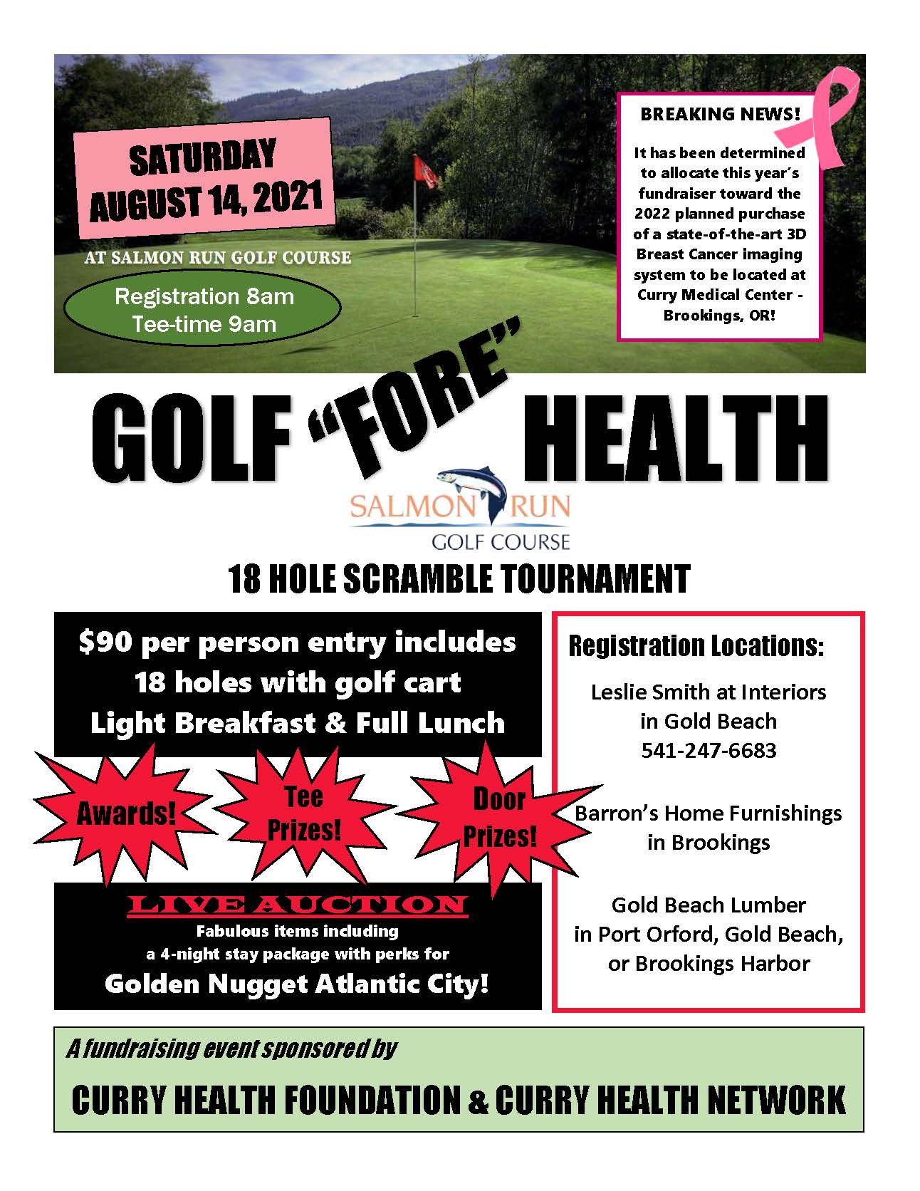 2021 Golf "Fore" Health Tournament Flyer